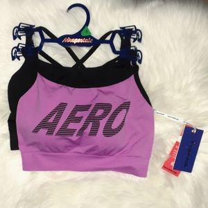 Aeropostale Set of 2 Sports Bras Size Small Pink Black